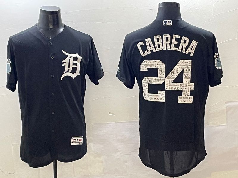 Men Detroit Tigers #24 Cabrera Black Fashion Elite 2025 Nike MLB Jersey style 1